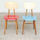 Paire de chaises bois TON Bystrice Thonet rouge et bleu