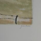 Bernard Gantner: Clearing under the snow, signed original lithograph.