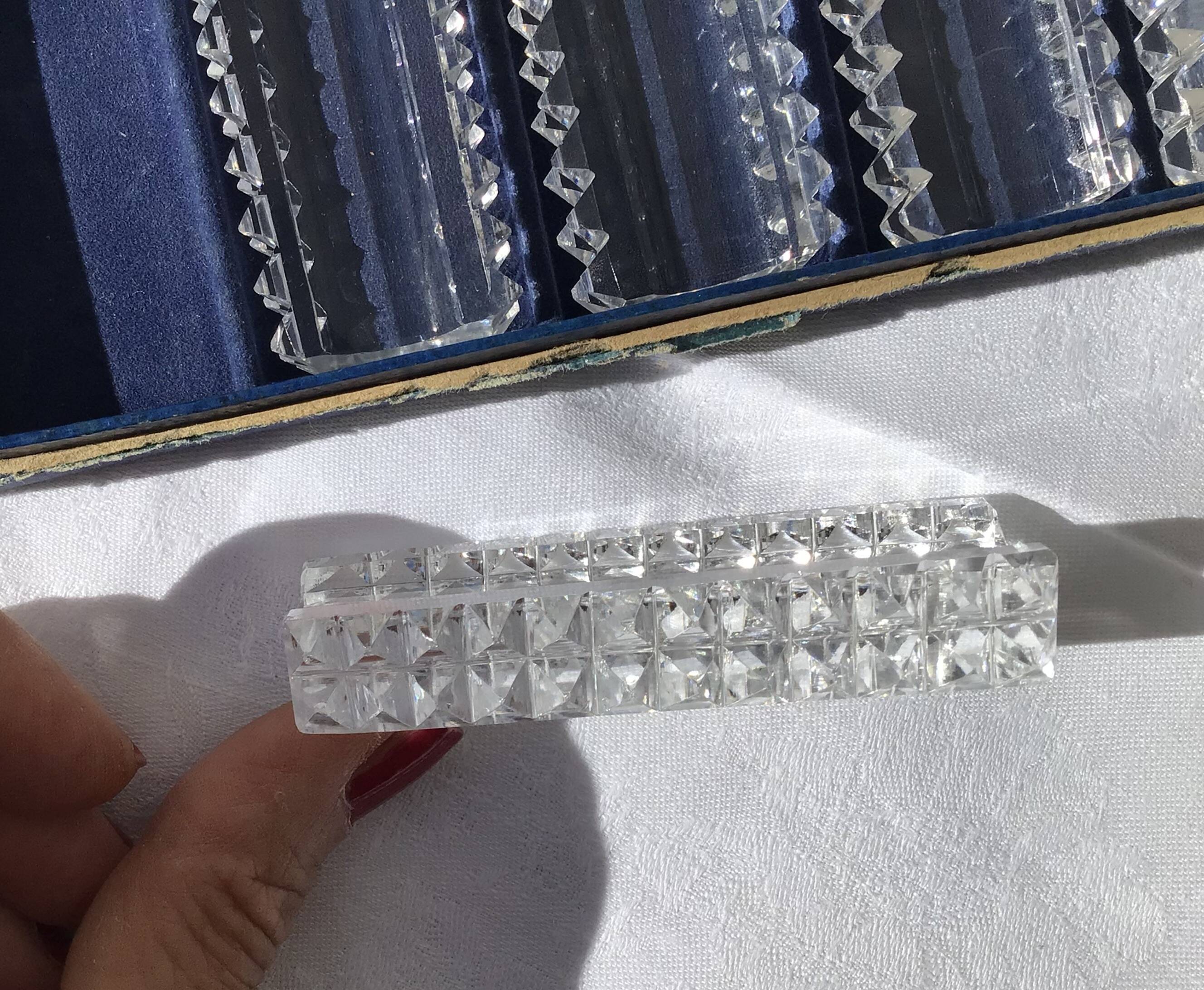 Saint Louis crystal knife holder with diamond tips x12