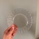 Duralex dessert plates in the shape of a daisy flower, transparent glass
