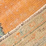 Medallion orange wool rug, beige orange vintage turkish rug 6x10 ft