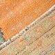 Medallion orange wool rug, beige orange vintage turkish rug 6x10 ft