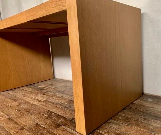 Vintage Modernist design desk with 3 drawers in Light Oak