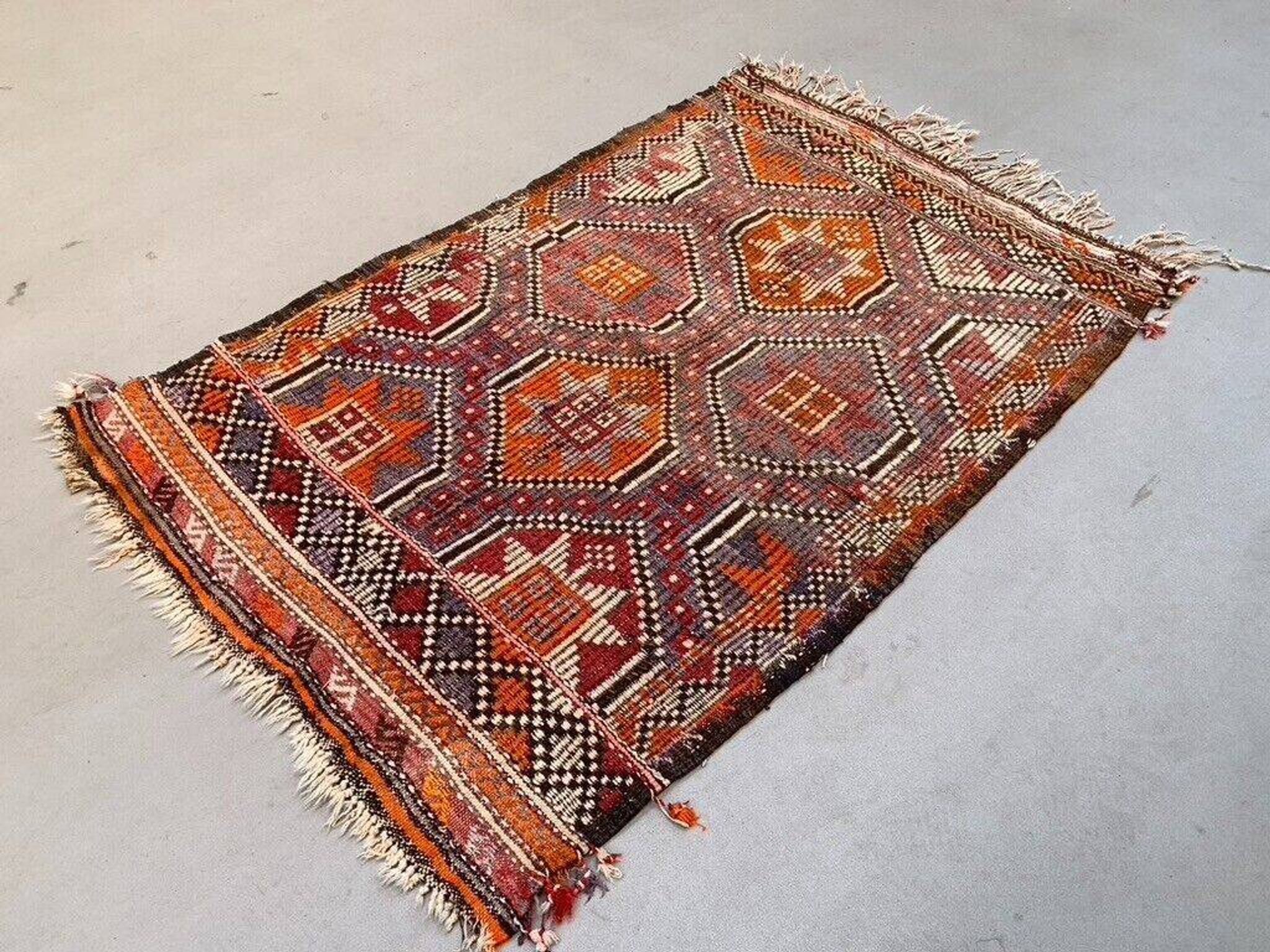 Vintage Turkish kilim rug 150x92 cm wool kelim, medium 2489