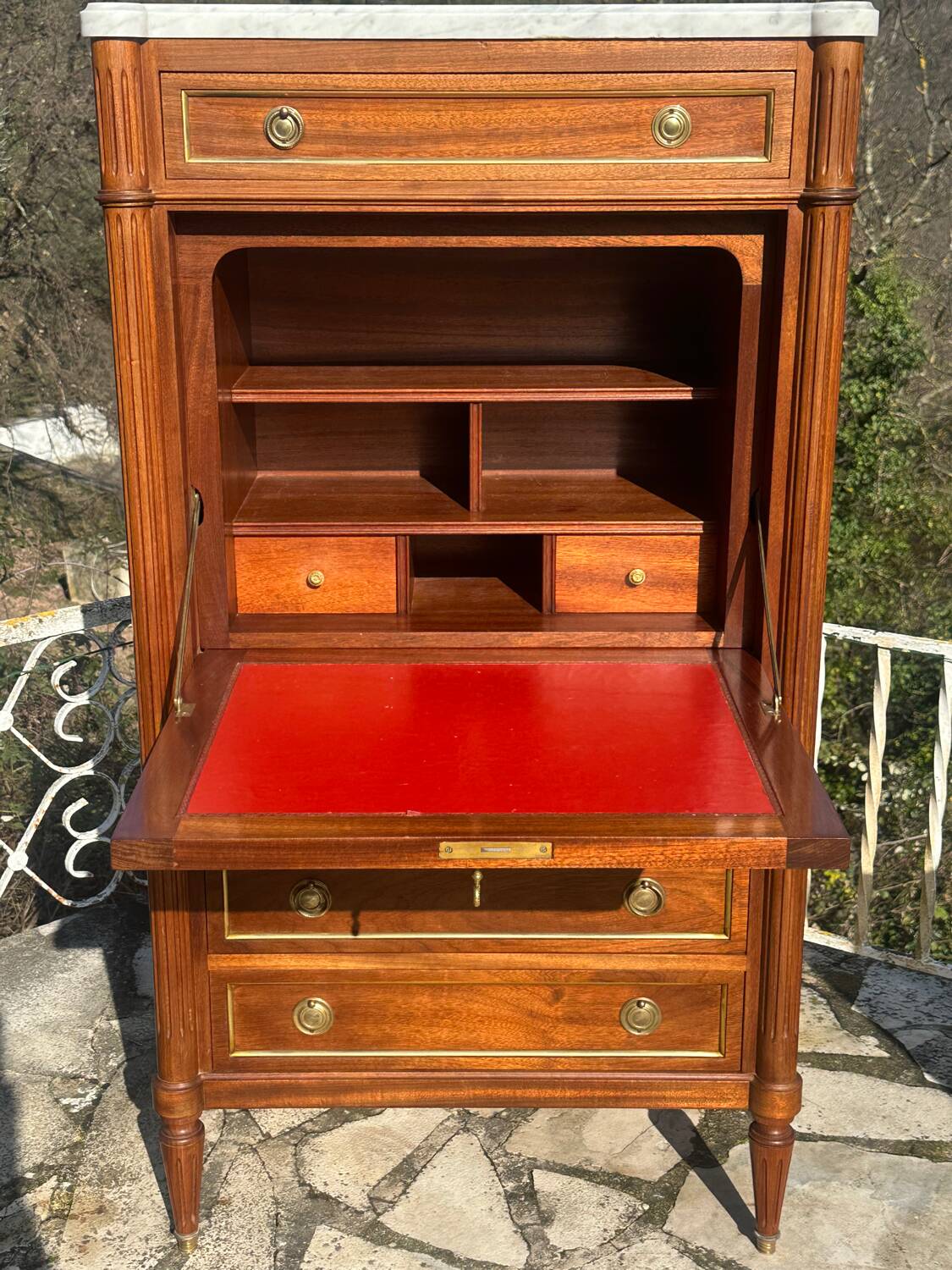 Small Louis XVI style mahogany secretary, 20th century