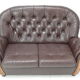 Mid-century Leatherette Two Seat Sofa,1990's.