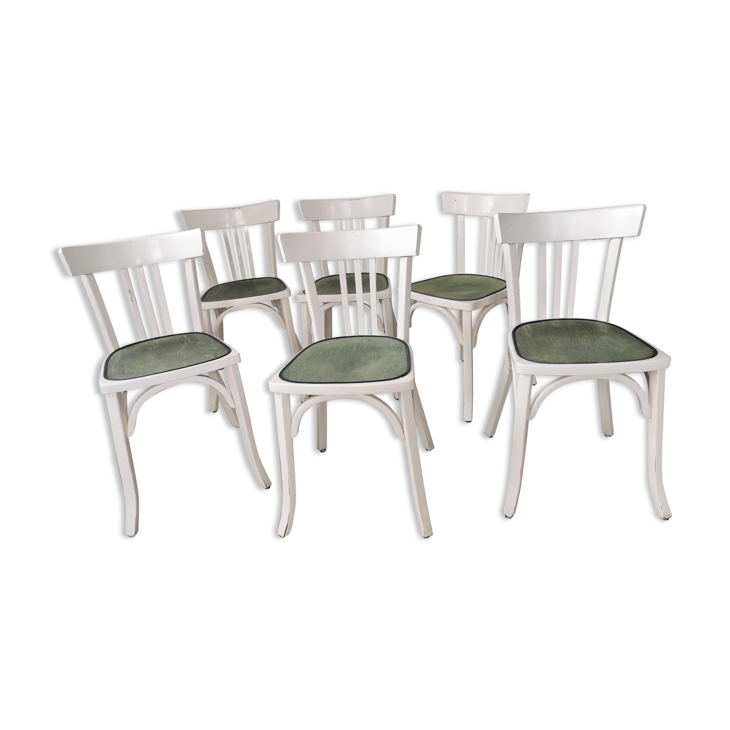 Set de 6 chaises bistrot blanches