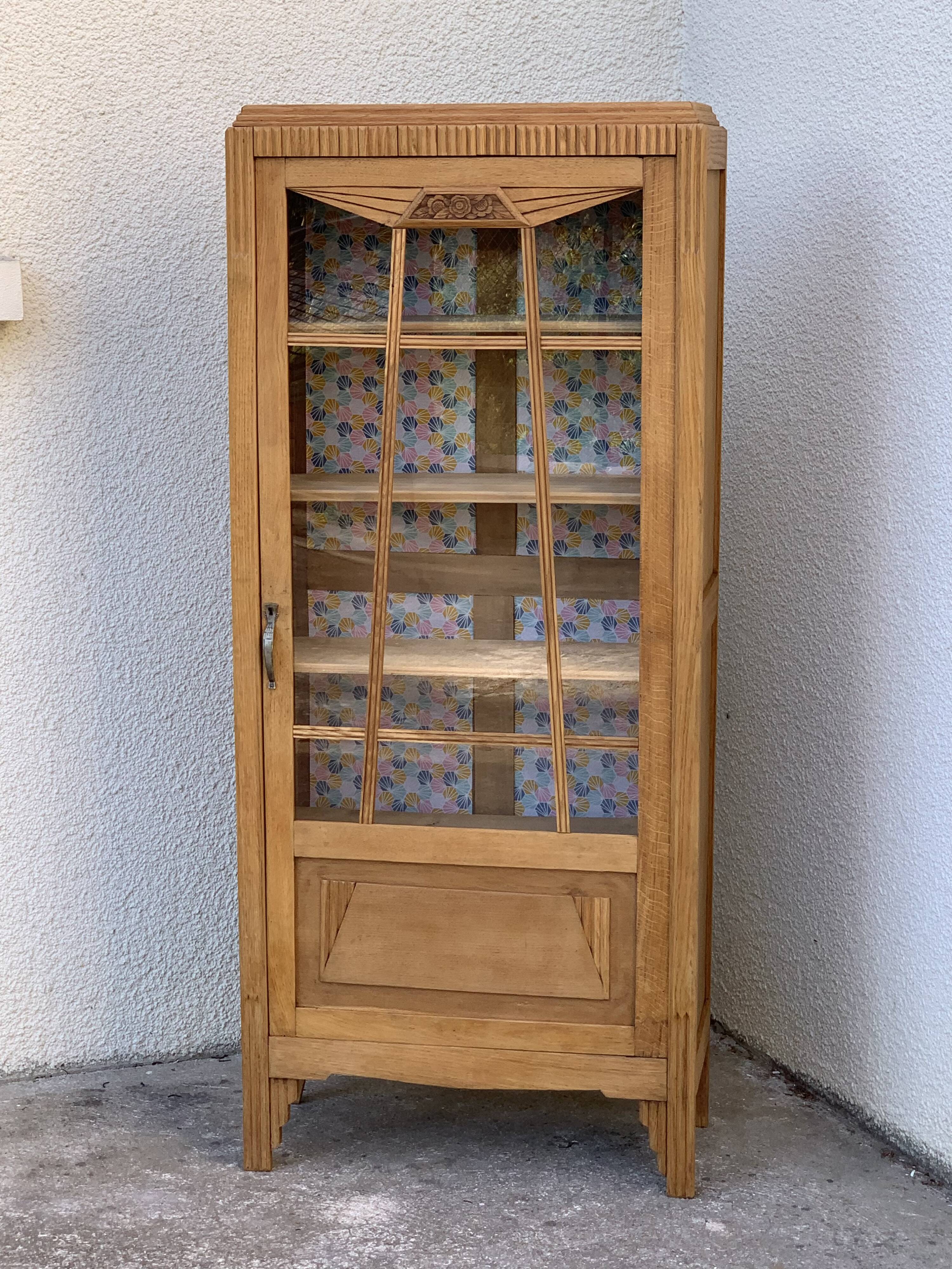 Parisian wardrobe glazed art deco 1920 raw wood