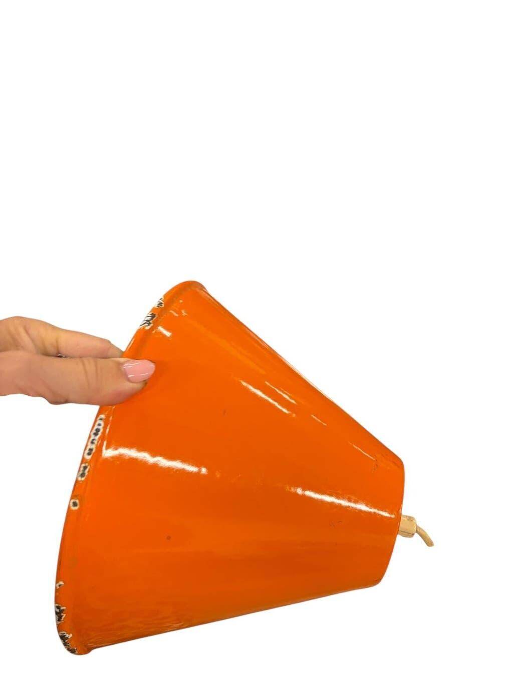Vintage orange metal pendant light