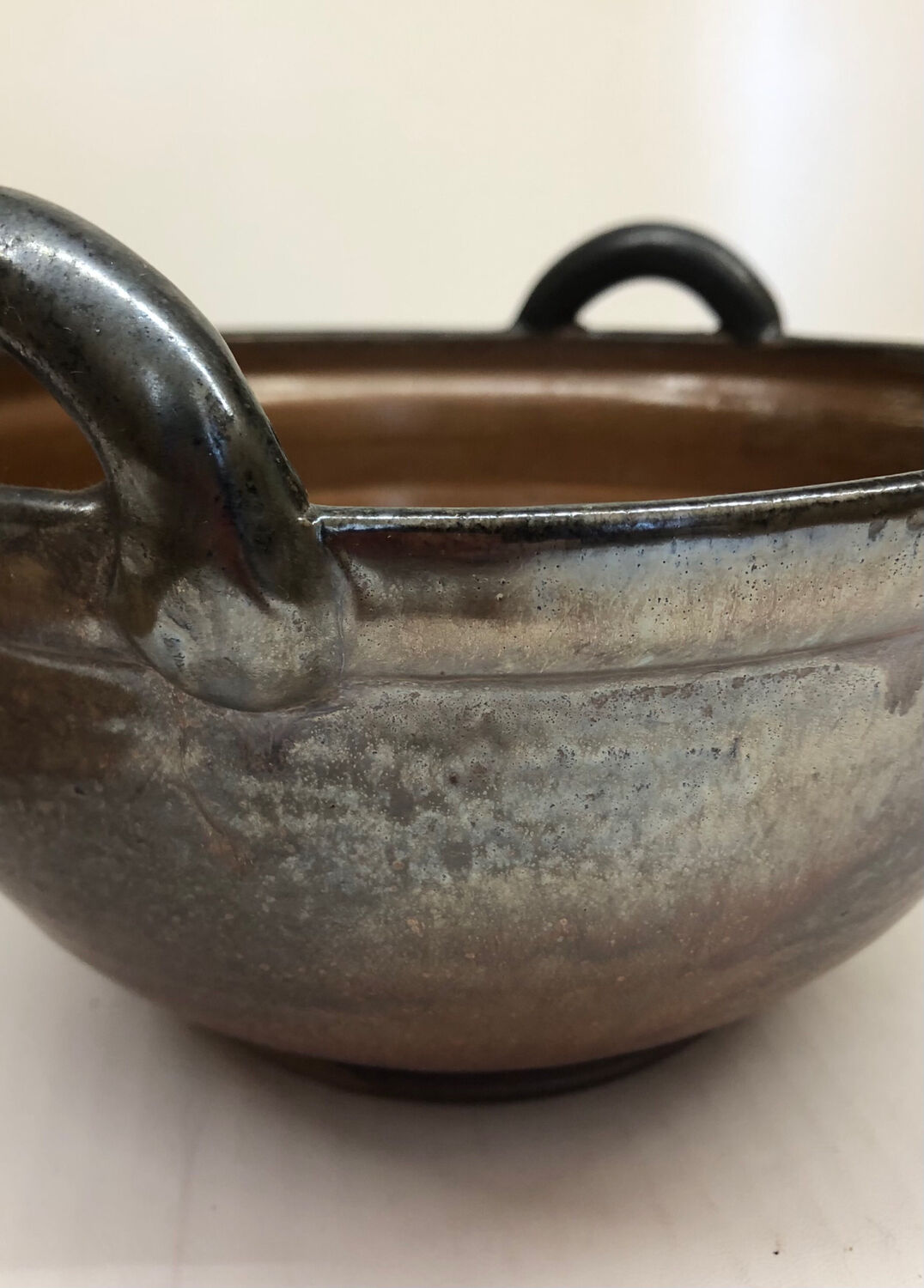 Belgian stoneware dish signed