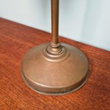 Lampe de bureau Art déco en laiton et opaline verte, 1920-30