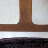 Art nouveau side chair in oak and royal purple velvet, 1900