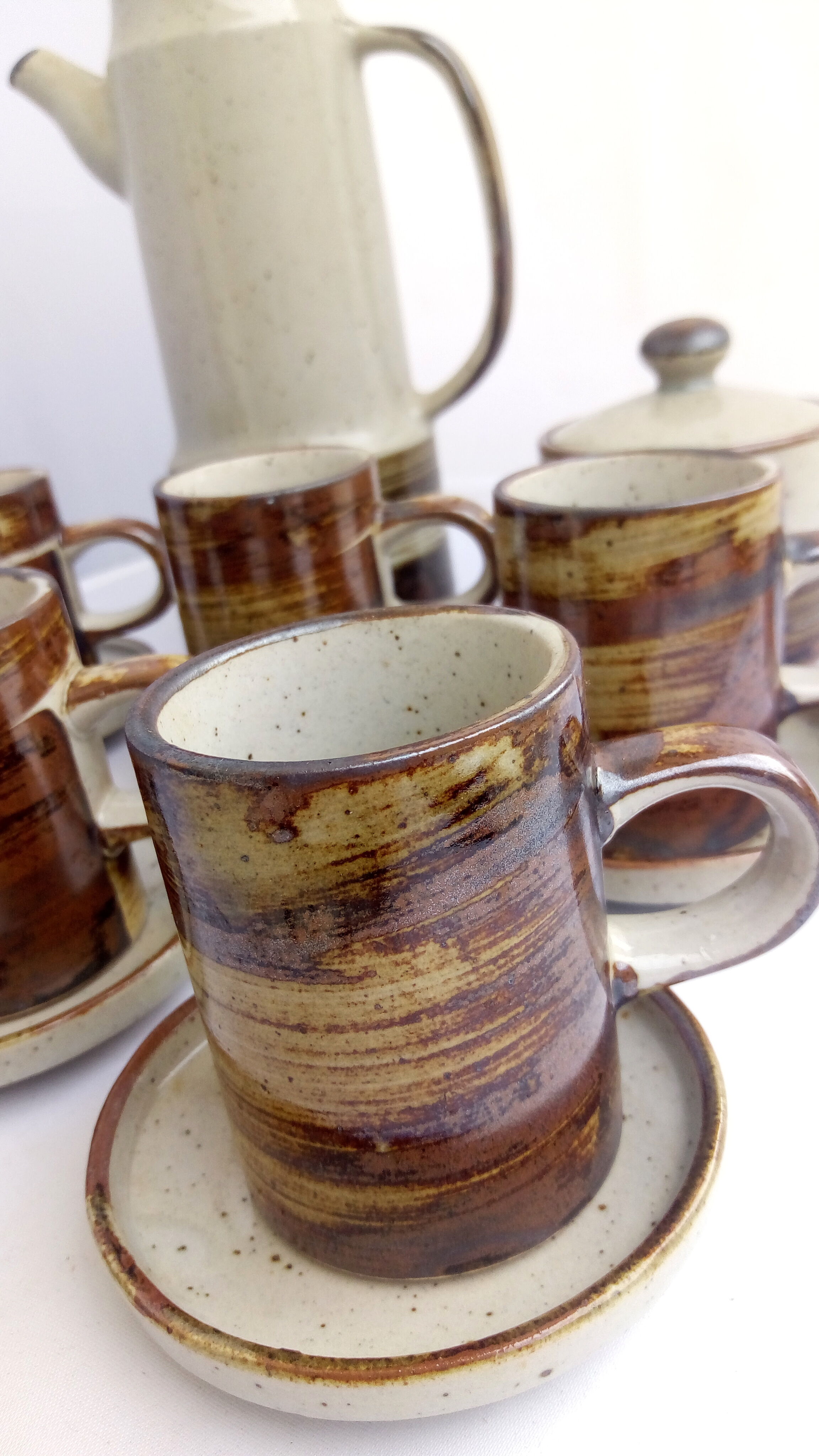 Japanese sandstone coffee service, 80s