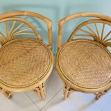 Garden lounge set Art deco in rattan and wicker