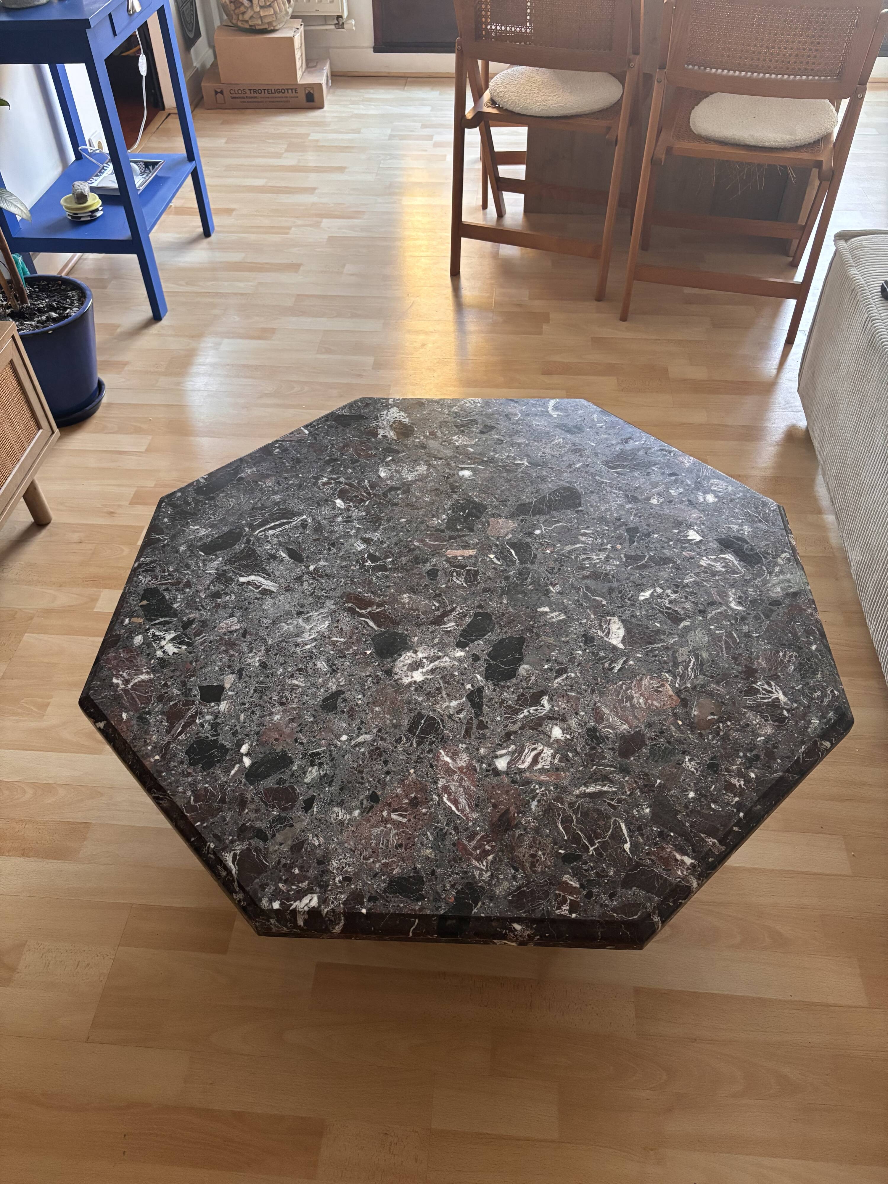 Octagonal marble table