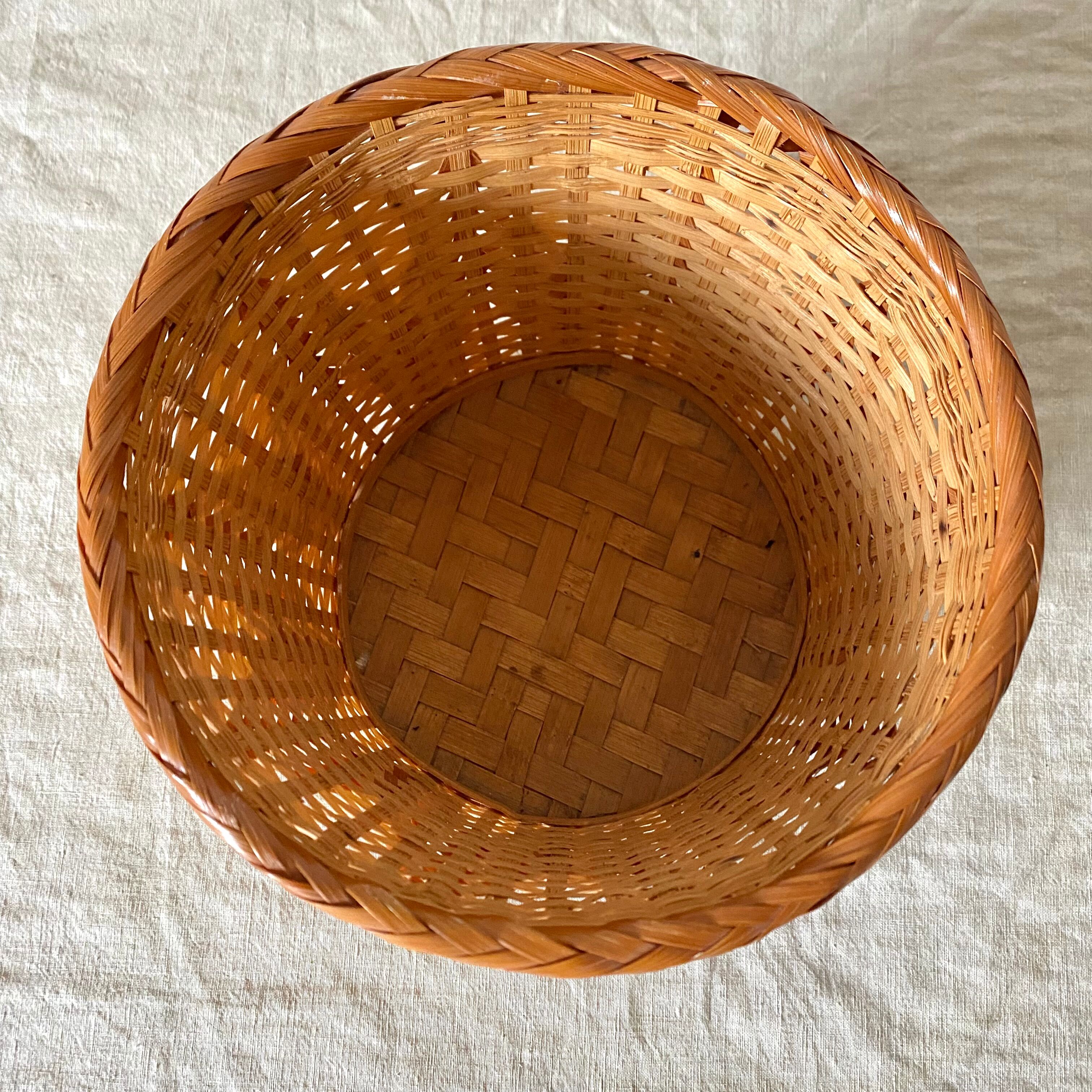 Vintage bamboo flowerpot