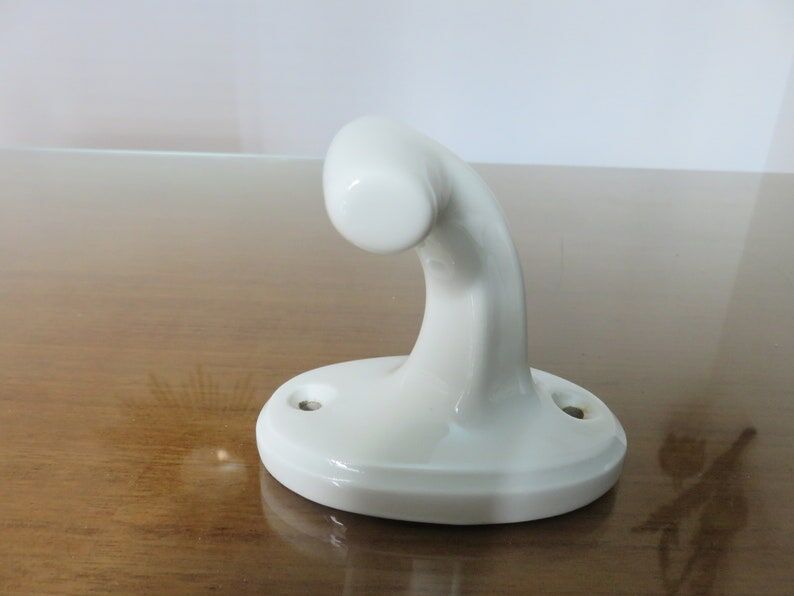 White porcelain hook Art Deco 30s 40s