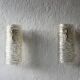 Vintage Textured Glass and Brass Wall Sconces by J. T. Kalmar, Set of 2