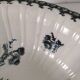 Large antique Gien hollow dish, Chardons blue model – fine 19th century earthenware