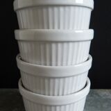 4 vintage ramekins in white ceramic