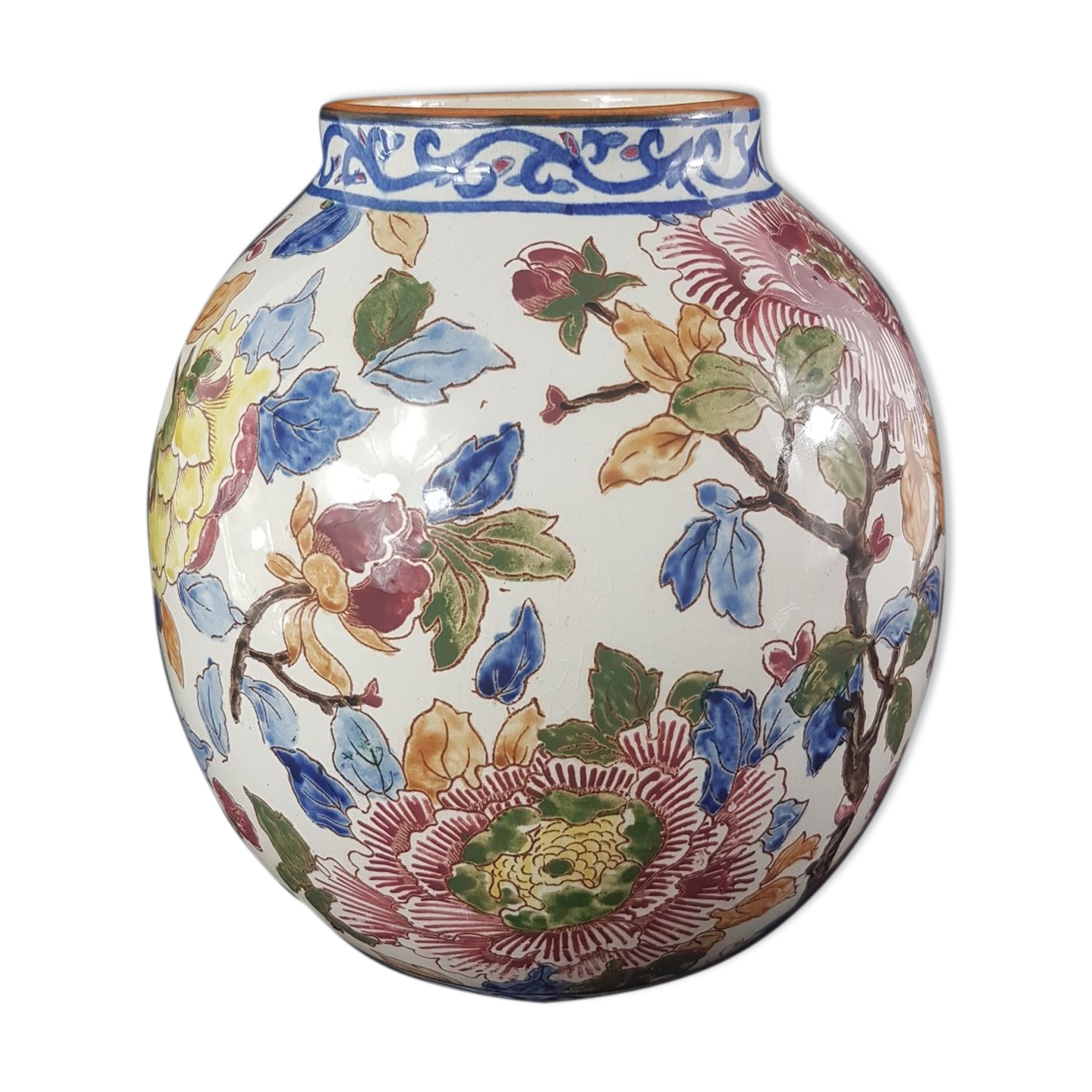 Gien earthenware ball vase