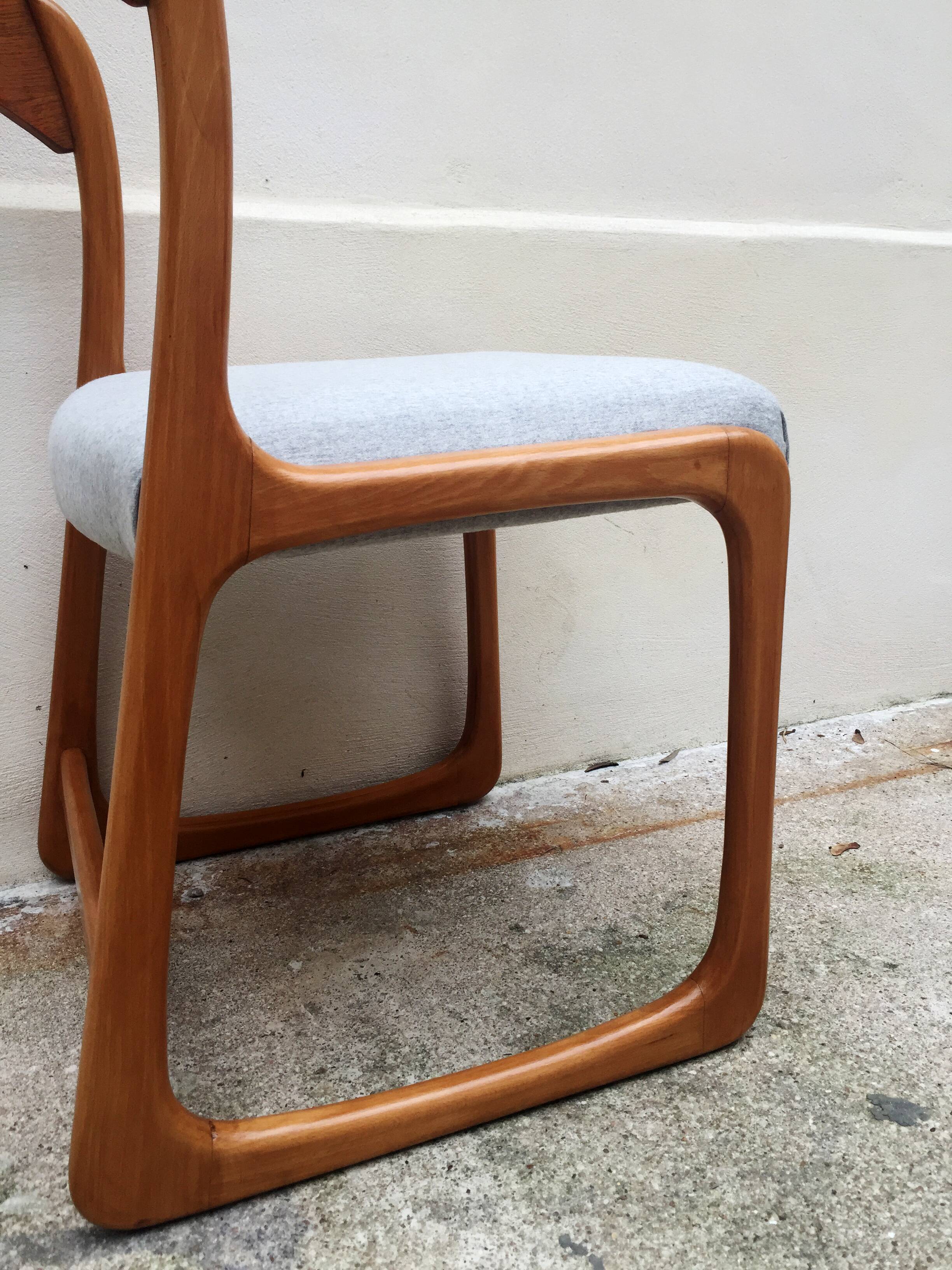 Ensemble de 4 chaises traîneau Baumann