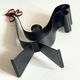 Vintage suede metal rooster-shaped candlestick