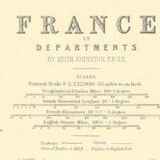 Antique Map of France circa 1869 Keith Johnston Royal Atlas Hand coloured map
