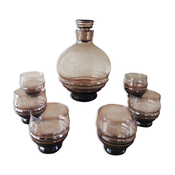 Art Deco carafe and glass set