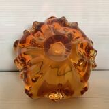 Yellow Murano style ashtray pocket tray