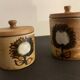 2 pots Pottery of La Colombe model sandstone flower 1970/1980