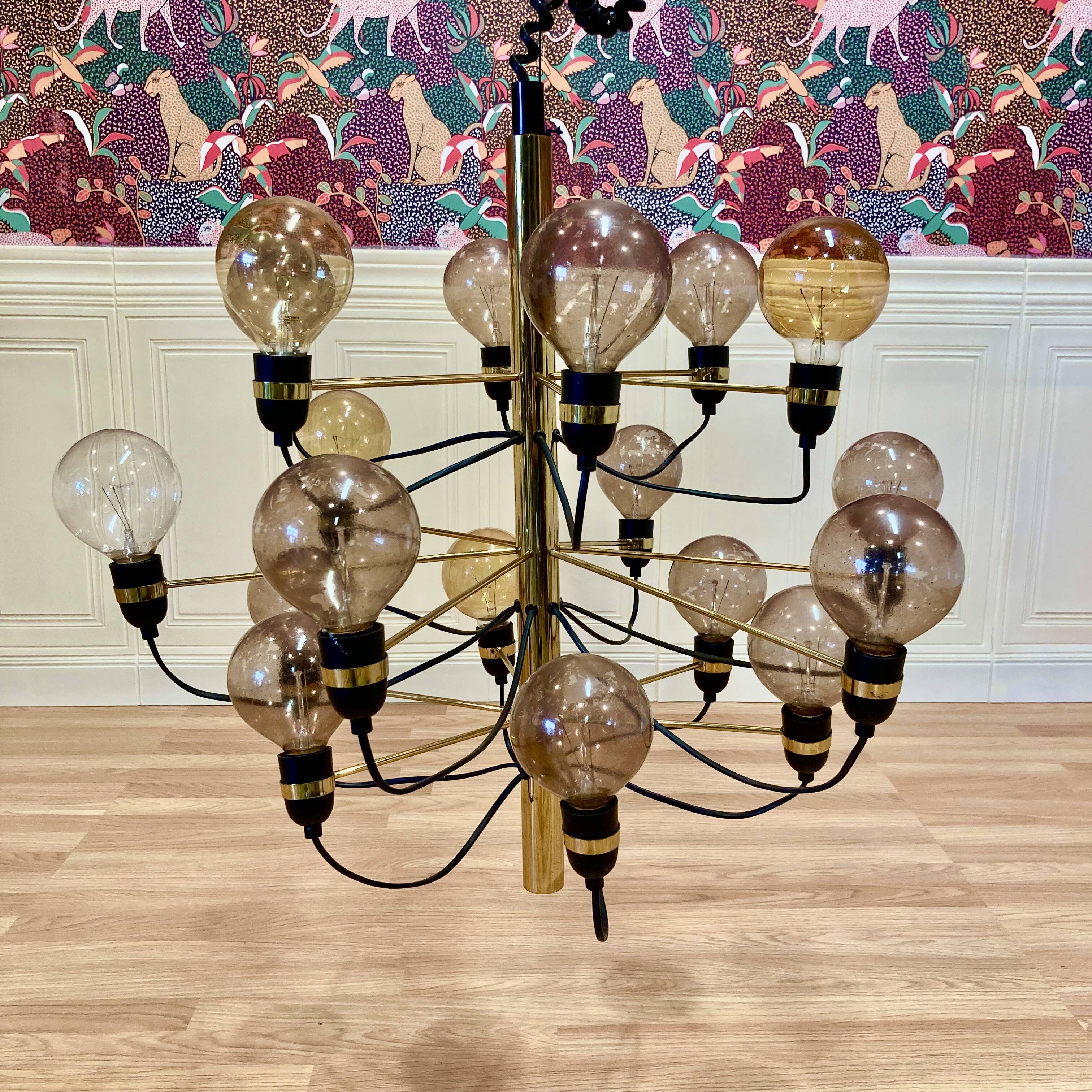 Grande suspension design métal d'époque