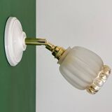 Vintage tulip wall light in frosted and amber glass