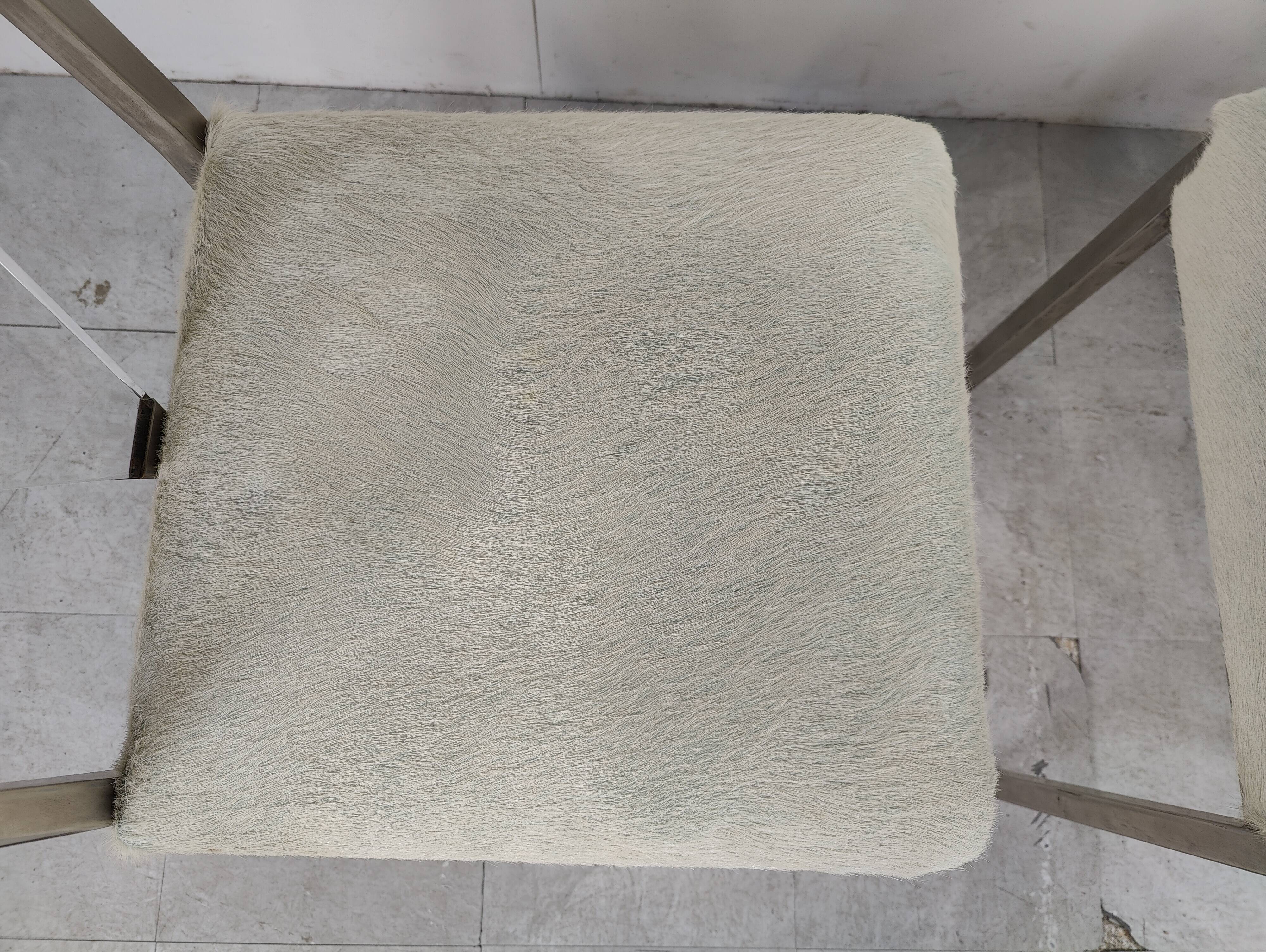 Metal and lucite dining chairs by Belgochrom, 1970s