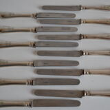12 dessert knives old metal silver monogram