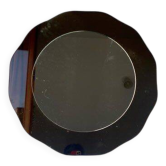 Vintage smoked glass mirror in Cristal Arte style