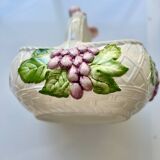 Large basket, ceramic planter, slip.