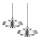 Pair of 2 Danish vintage Nova pendant lamps by Jo Hammerborg, Fog og Morup