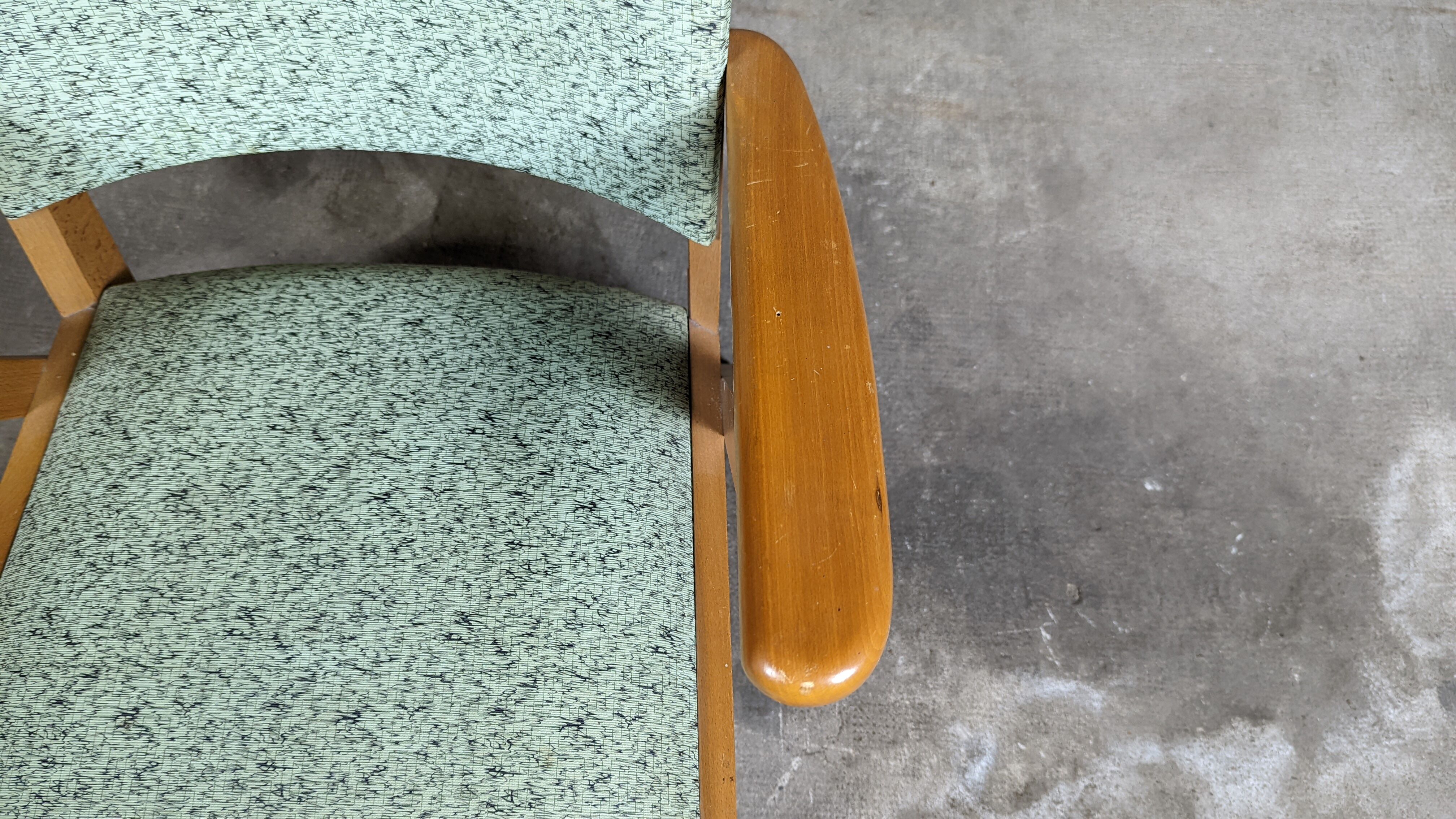 Scandinavian compass foot armchair