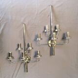 Pair of Hans-Agne Jakobsson chrome wall lights model V-169/5