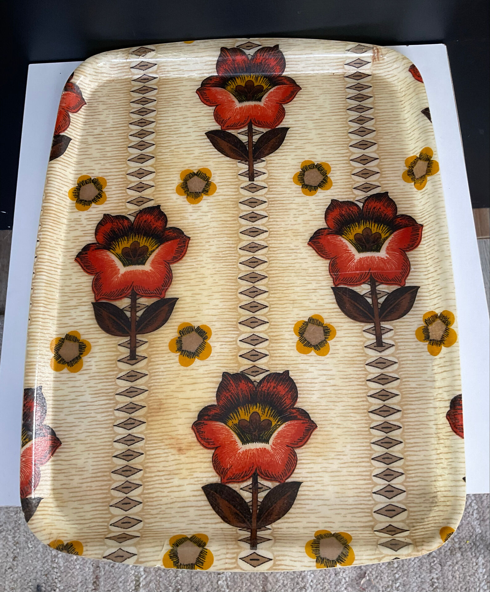 1970s vintage Alpac fibreglass plateau