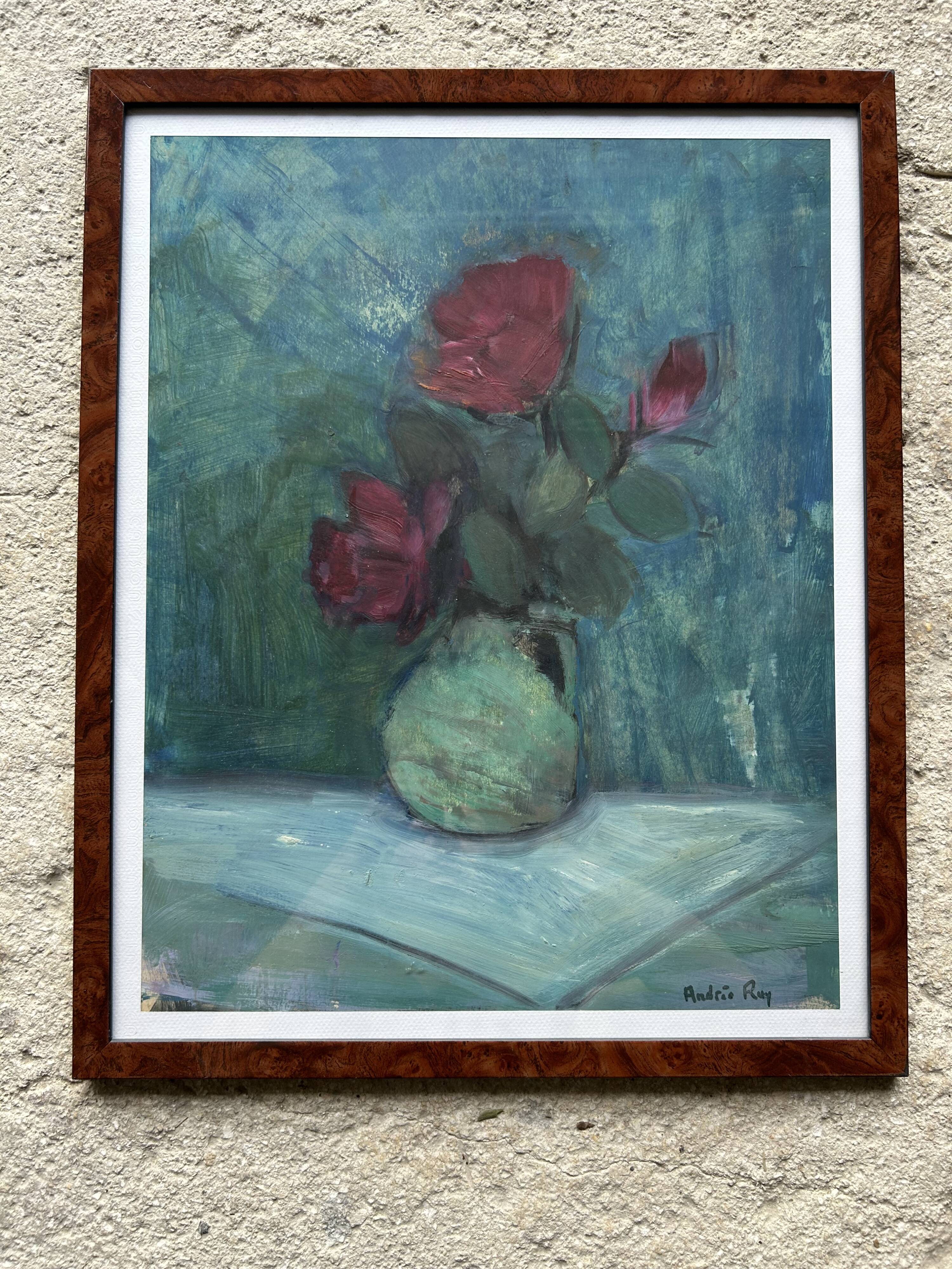 Huile sur papier signée Andrée Ruy Petroff