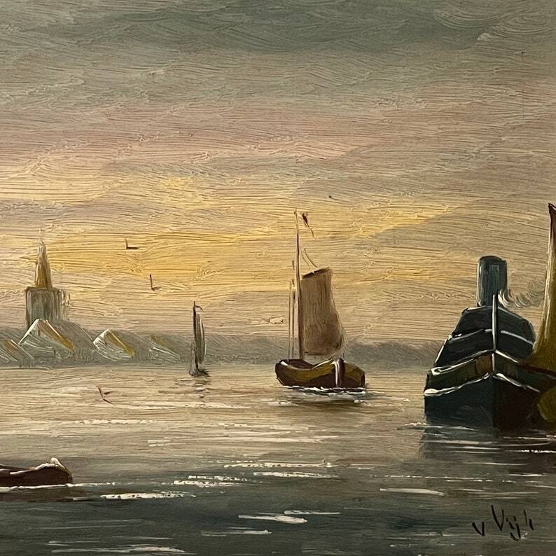 Voilier relaxant et pêche sur la peinture à l'huile du lac à bord