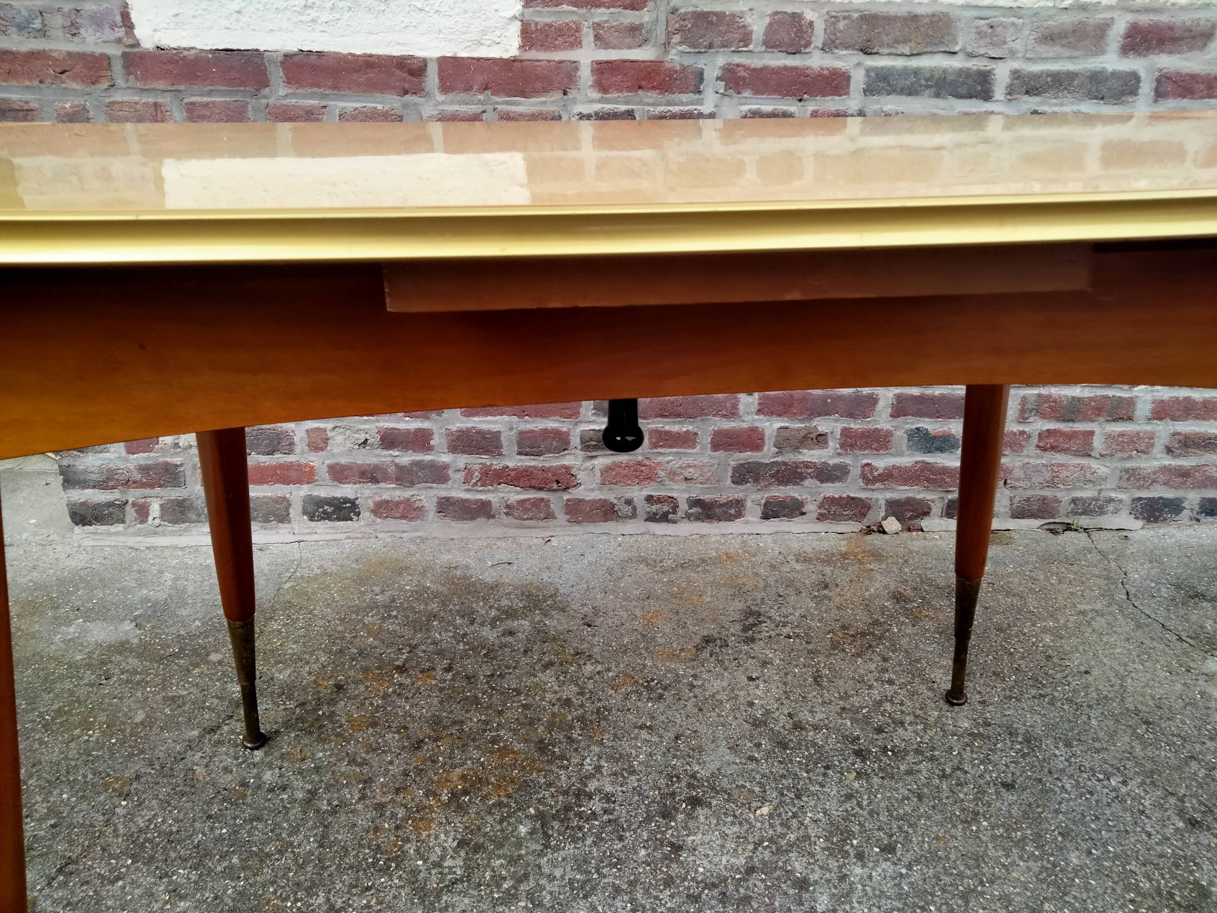 Extendable table with extensions old vintage compass legs design XXeme