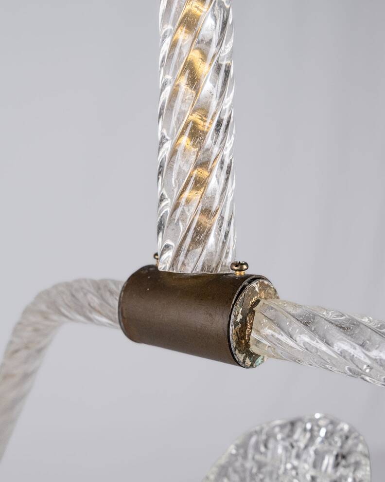 Murano glass chandelier by Barovier & Toso, Italy, 1940s