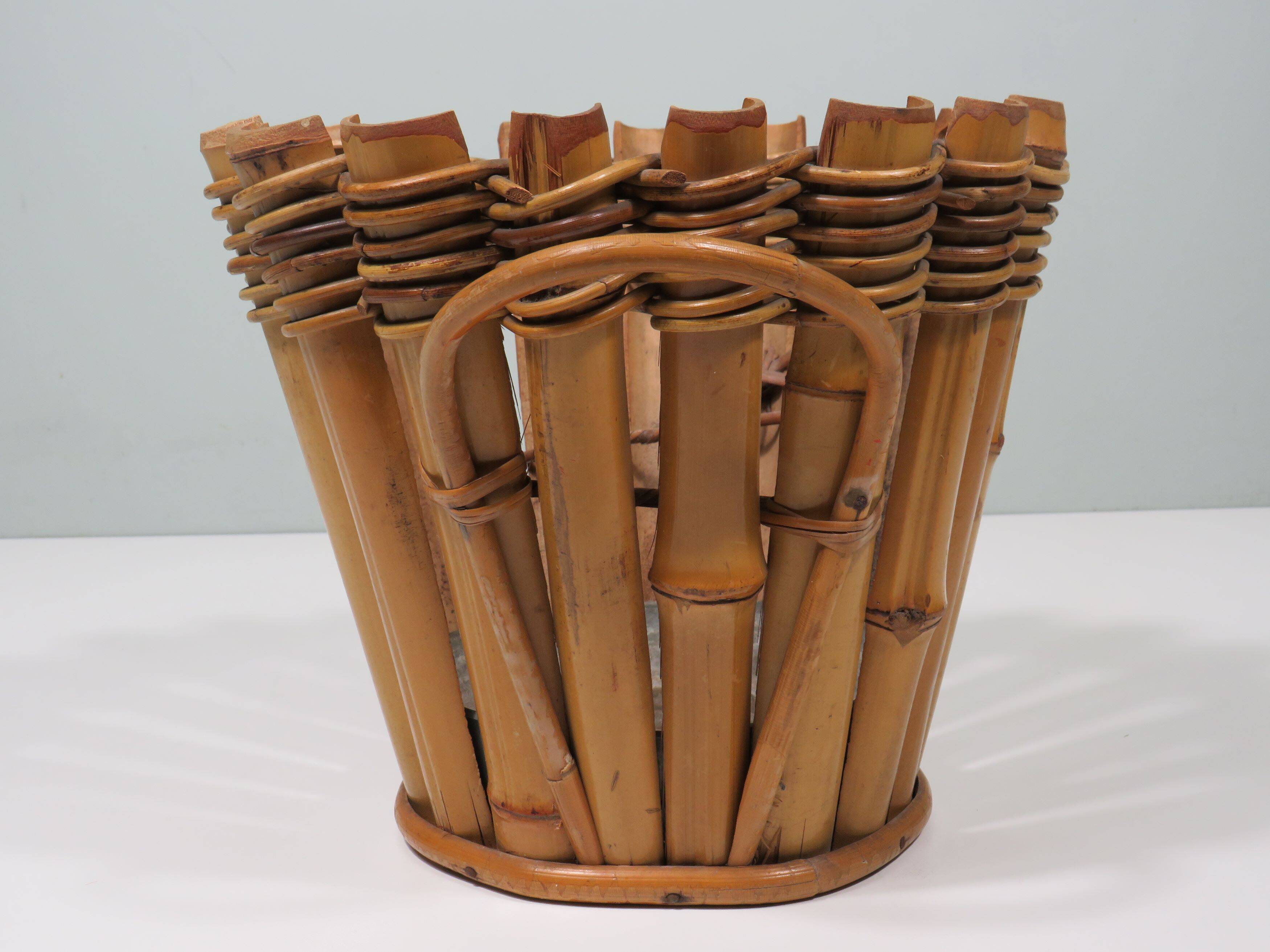 French bamboo pot/planter 1950-1960
