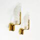 Pair of brass and glass wall lamps by Carl Fagerlund for Orrefors