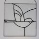 Vitrail décoratif oiseau, style Tiffany, verre coloré fait main 40×40 cm