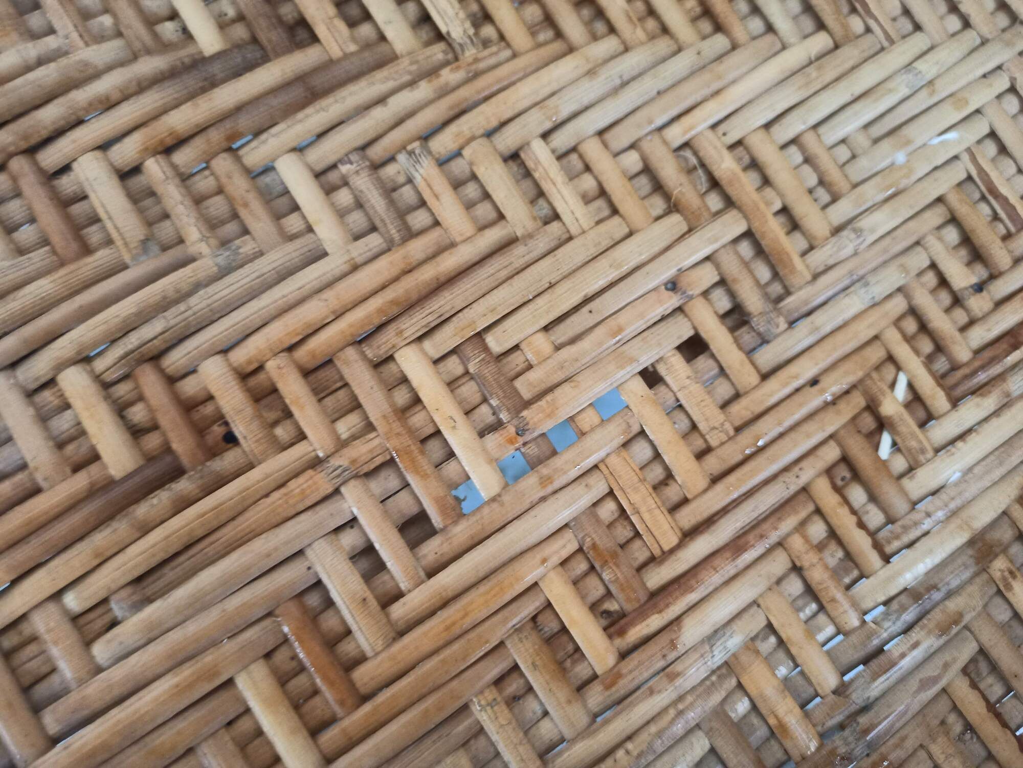 Armchair Sunbathing in wicker rattan wood lounger blue features