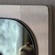Miroir biseauté en aluminium brossé 1970